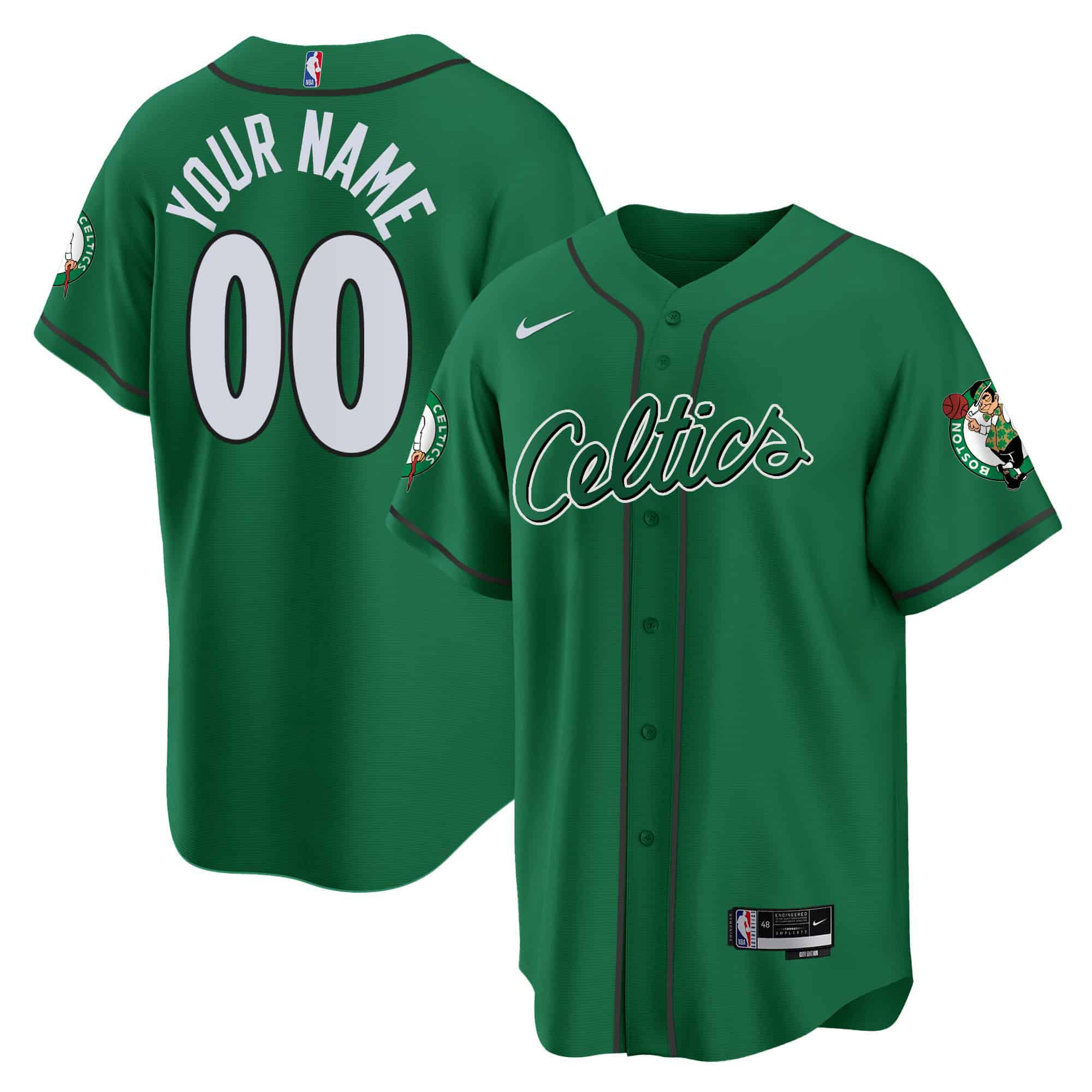 Men Boston Celtics Green 2024 Nike Baseball Custom NBA Jersey style 5